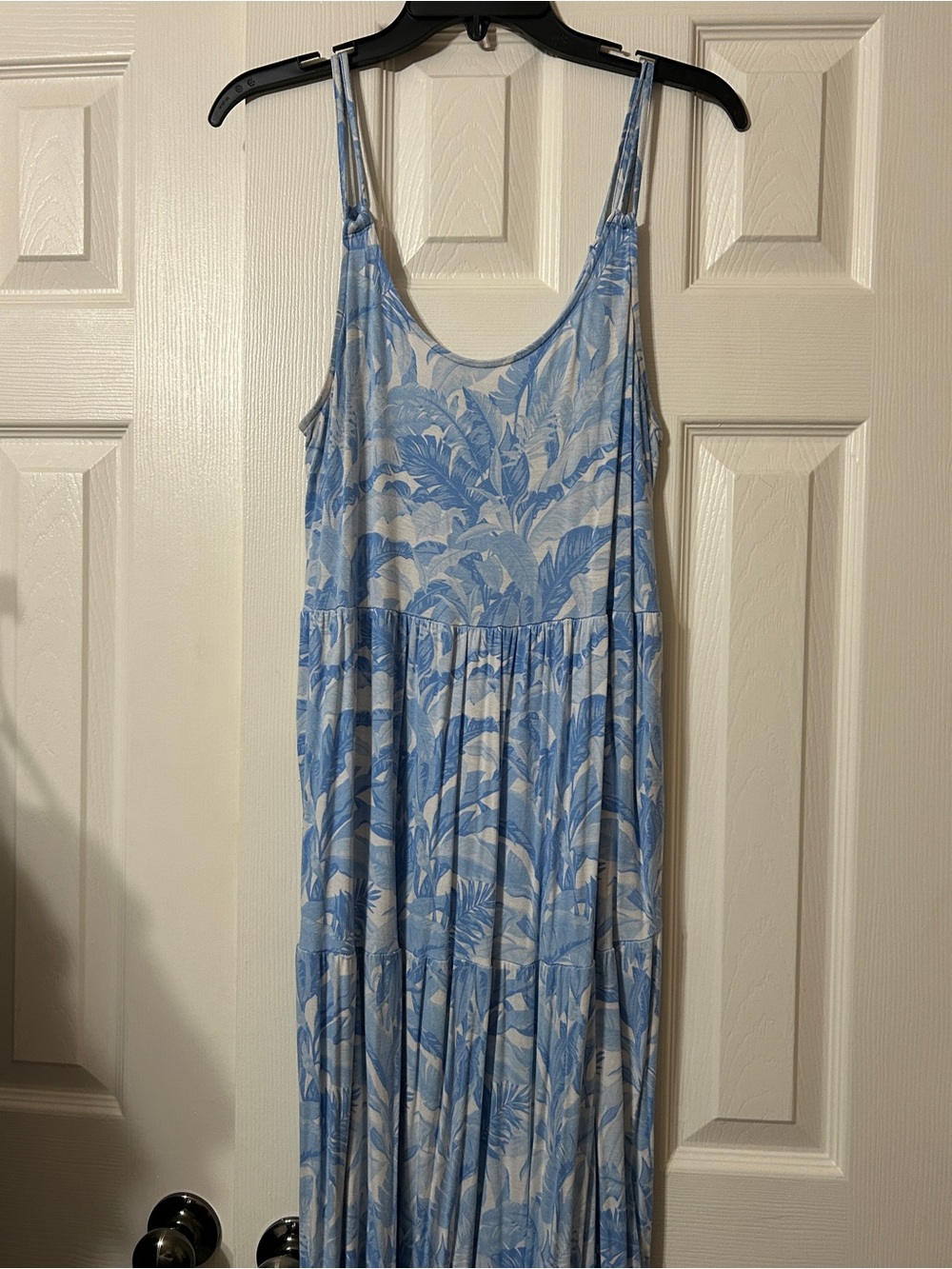 Tommy Bahama Pale Blue and White Tropical Dress